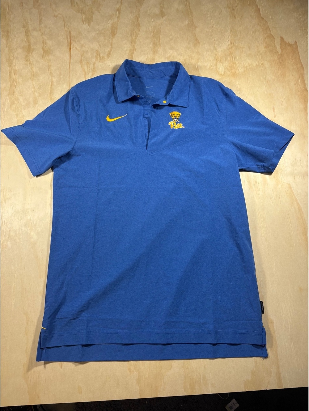Nike Pitt Panthers Dri-Fit On-Field Polo Shirt Blue Men’s Sz M Football, Golf